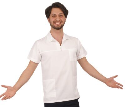 Erkek Yarım Fermuarlı Alpaka Likrasız Üst Doktor,Hemşire,Öğretmen,Eczacı,Laboratuvar,Asistan