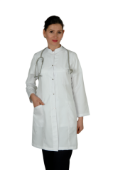 Terikoton  Uzun Kol Uzun Boy Önlük Doktor,Hemşire,Estetisyen,Öğretmen,Eczacı,Labaratuvar