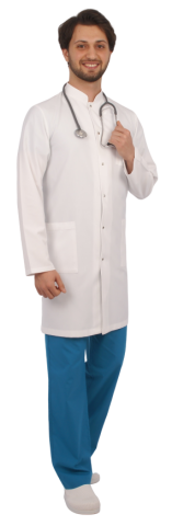 Hakim Yaka Kısa Boy Uzun Kol Terikoton Önlük Doktor, Hemşire, Öğretmen,Eczacı,Estetisyen,Labaratuvar