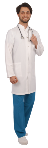 Erkek Hakim Yaka Standart Boy Uzun Kol Terikoton Önlük Doktor, Hemşire, Öğretmen,Eczacı,Estetisyen,Labaratuvar