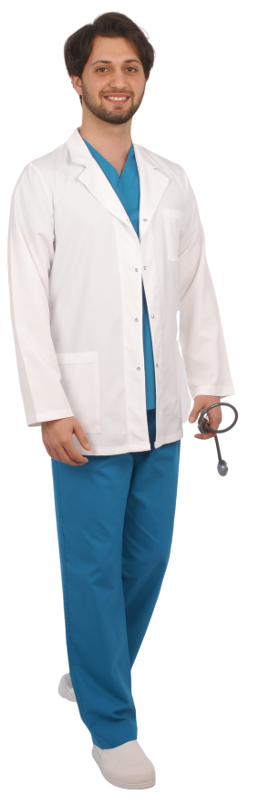 Kısa Boy Uzun Kol Terikoton Önlük Doktor, Hemşire, Öğretmen,Eczacı,Estetisyen,Labaratuvar