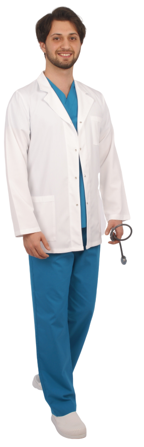 Erkek Uzun Kol Standart Boy Terikoton Önlük Doktor, Hemşire, Öğretmen,Eczacı,Estetisyen,Labaratuvar