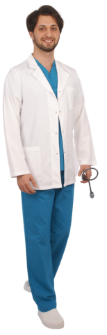 Erkek Uzun Kol Standart Boy Terikoton Önlük Doktor, Hemşire, Öğretmen,Eczacı,Estetisyen,Labaratuvar