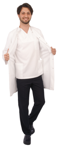 Erkek Uzun Kol Standart Boy Terikoton Önlük Doktor, Hemşire, Öğretmen,Eczacı,Estetisyen,Labaratuvar