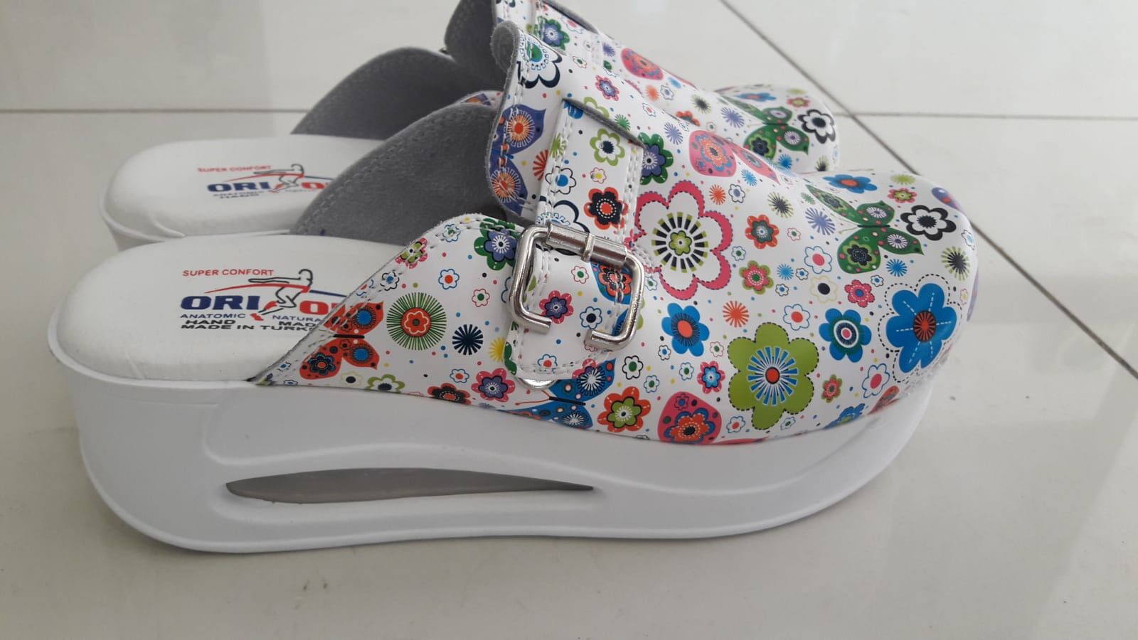 Orion Airmax Taban Beyaz Kelebek Model Ortopedik Terlik