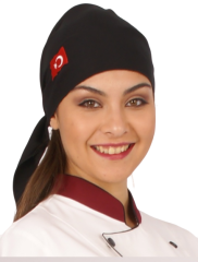 Siyah Aşçı Bonesi Türk Bayrağı İşlemeli Özel Üretim