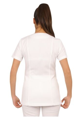 Özel Alpaka Kumaş Doktor Hemşire Kare Yaka  Tek Üst