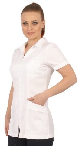 Özel Alpaka Kumaş Polo Yaka Boydan Fermuarlı  Tek Üst