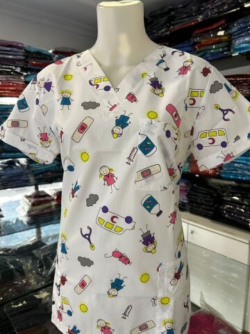 BAYAN YARA BANDI DESENLİ TEK ÜST ÜNİFORMA