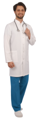Hakim Yaka Kısa Boy Uzun Kol Alpaka Önlük Doktor, Hemşire, Öğretmen,Eczacı,Estetisyen,Labaratuvar